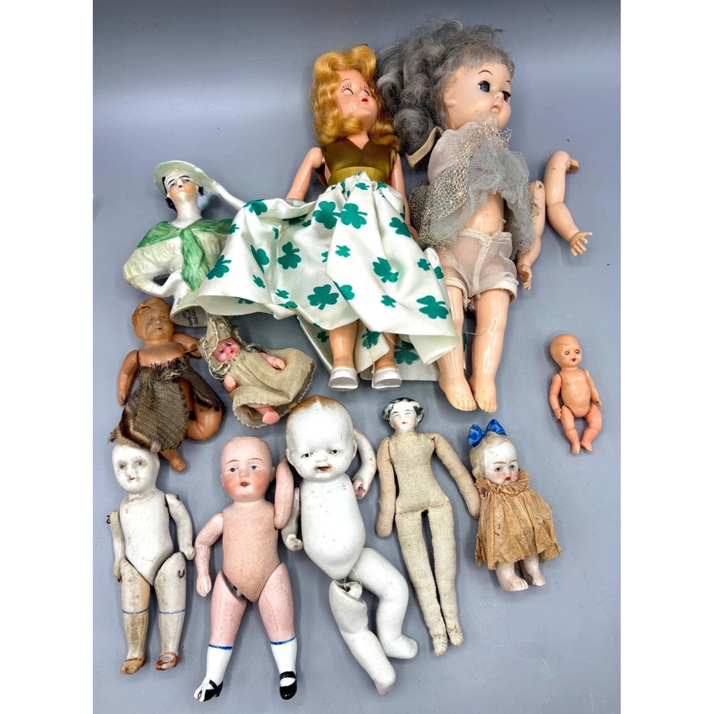 Vintage Antique Doll Lot Bisque Porcelain‎ Plastic Parts Repair Japan Italy